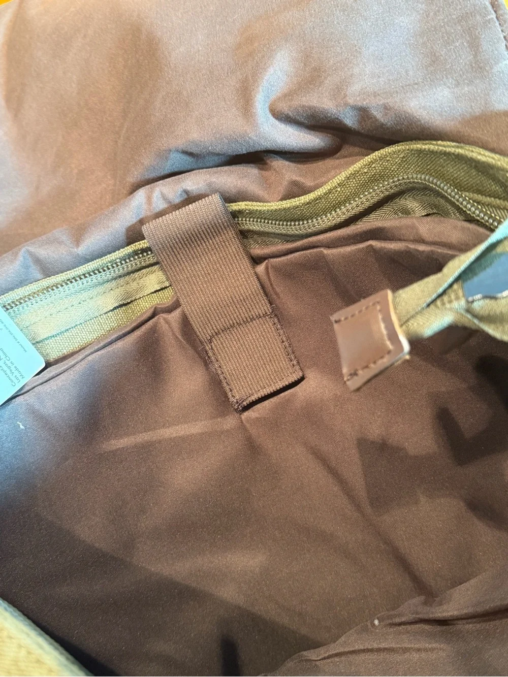 NWT Steve Azar Waxed Canvas Musician’s PC Brief|Messenger Bag in Olive Green